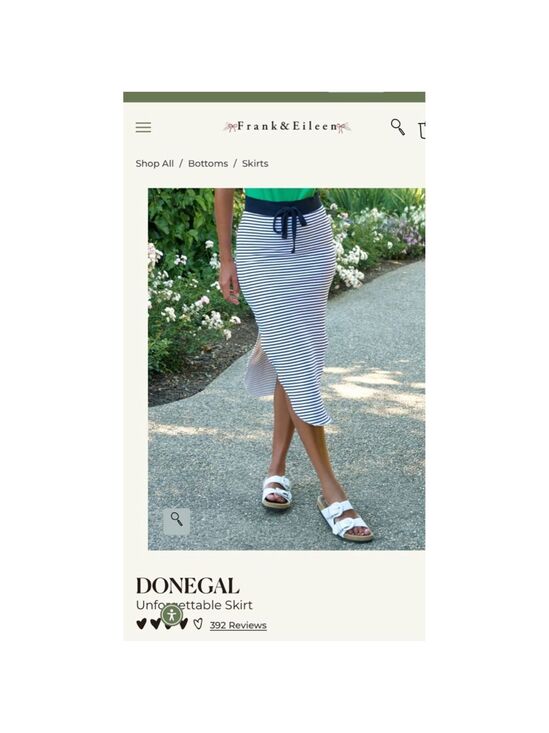 Frank & Eileen Dresses & Skirts - New Frank & Eileen Donegal Navy French Striped Midi Skirt M